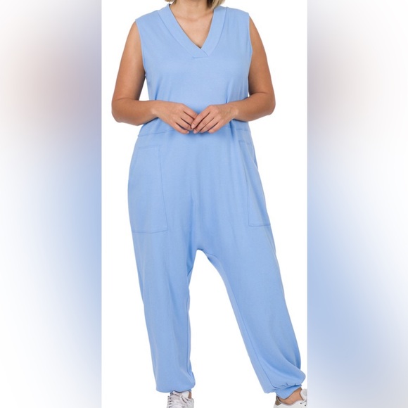 Zenana Outfitters Pants - Zenana Sleeveless Harem Jumpsuit